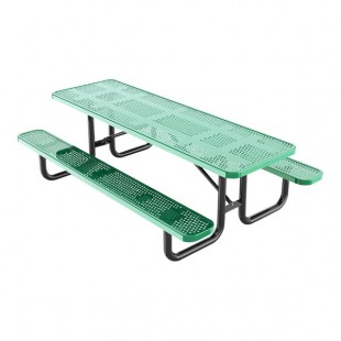 Lifeyard 8' Green Perforated Metal Picnic Table