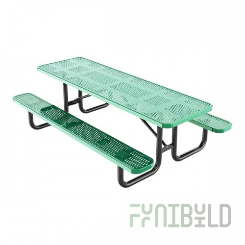 Lifeyard 8' Green Perforated Metal Picnic Table