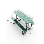 Lifeyard 8' Green Perforated Metal Picnic Table Lifeyard 8' Green Perforated Metal Picnic Table