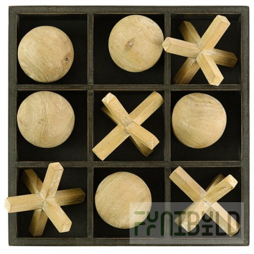 Kalalou Wooden Tic-Tac-Toe Set