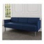 Lesro Luxe Lounge Series Patriot Plus Imperial Blue Vinyl 3-Seat Sofa with Upholstered Arms and Steel Legs Lesro Luxe Lounge Series Patriot Plus Imperial Blue Vinyl 3-Seat Sofa with Upholstered Arms and Steel Legs
