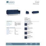 Lesro Luxe Lounge Series Patriot Plus Imperial Blue Vinyl 3-Seat Sofa with Upholstered Arms and Steel Legs Lesro Luxe Lounge Series Patriot Plus Imperial Blue Vinyl 3-Seat Sofa with Upholstered Arms and Steel Legs