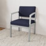 Lesro Lenox Steel Open House Navy Fabric Guest Arm Chair Lesro Lenox Steel Open House Navy Fabric Guest Arm Chair