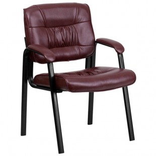 Flash Furniture BT-1404-BURG-GG Burgundy Leather Executive Side Chair with Black Frame Finish Flash Furniture BT-1404-BURG-GG Burgundy Leather Executive Side Chair with Black Frame Finish