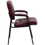 Flash Furniture BT-1404-BURG-GG Burgundy Leather Executive Side Chair with Black Frame Finish Flash Furniture BT-1404-BURG-GG Burgundy Leather Executive Side Chair with Black Frame Finish