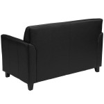 Flash Furniture BT-827-2-BK-GG Hercules Diplomat Black Leather Loveseat with Wooden Feet Flash Furniture BT-827-2-BK-GG Hercules Diplomat Black Leather Loveseat with Wooden Feet