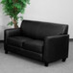 Flash Furniture BT-827-2-BK-GG Hercules Diplomat Black Leather Loveseat with Wooden Feet Flash Furniture BT-827-2-BK-GG Hercules Diplomat Black Leather Loveseat with Wooden Feet