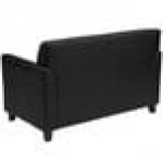 Flash Furniture BT-827-2-BK-GG Hercules Diplomat Black Leather Loveseat with Wooden Feet Flash Furniture BT-827-2-BK-GG Hercules Diplomat Black Leather Loveseat with Wooden Feet