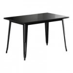 Lancaster Table & Seating Alloy Onyx Black Indoor Cafe Chair with Natural Wood Seat