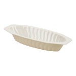 Fineline Flairware 215-BO 15 oz. Bone / Ivory Plastic Oval Bowl / Serving Boat - 300/Case Fineline Flairware 215-BO 15 oz. Bone / Ivory Plastic Oval Bowl / Serving Boat - 300/Case