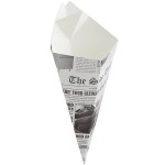 Carnival King 10 oz. News Print Square Cardboard Fry Cone - 500/Case