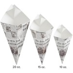 Carnival King 10 oz. News Print Square Cardboard Fry Cone - 500/Case