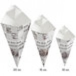 Carnival King 10 oz. News Print Square Cardboard Fry Cone - 500/Case