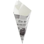 Carnival King 10 oz. News Print Square Cardboard Fry Cone - 500/Case