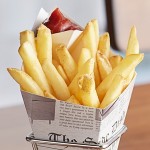 Carnival King 10 oz. News Print Square Cardboard Fry Cone - 500/Case