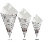 Carnival King 10 oz. News Print Square Cardboard Fry Cone - 500/Case