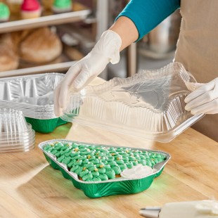 Durable Packaging 9501X-C50 Christmas Tree Shaped Foil Bake Pan and Lid - 50/Case