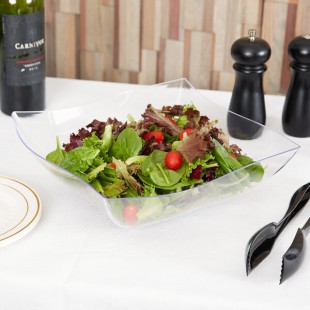 Fineline Wavetrends 128-CL Clear Plastic Serving Bowl 128 oz. - 25/Case