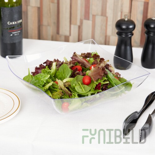 Fineline Wavetrends 128-CL Clear Plastic Serving Bowl 128 oz. - 25/Case