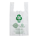 Choice 1/6 Standard Size 4 Mil White Reusable Extra Heavy Duty Plastic T-Shirt Bag - 150/Case Choice 1/6 Standard Size 4 Mil White Reusable Extra Heavy Duty Plastic T-Shirt Bag - 150/Case