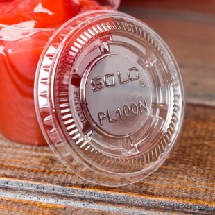 Solo PL100N Small Clear Plastic Souffle / Cup Lid - 125/Pack Solo PL100N Small Clear Plastic Souffle / Cup Lid - 125/Pack