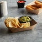 #200 2 lb. Natural Eco-Kraft Customizable Paper Food Tray - 250/Pack