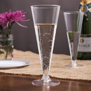 Visions 6 oz. Clear 2-Piece Plastic Cone Champagne Flute - 120/Case