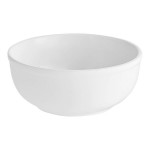 Acopa 15 oz. Bright White Rolled Edge Stoneware Nappie Bowl - Sample