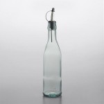 TableCraft H92007 17 oz. Green Tinted Glass Oil Cruet with Stainless Steel Pourer TableCraft H92007 17 oz. Green Tinted Glass Oil Cruet with Stainless Steel Pourer