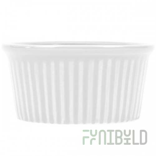 CAC RKF-3 Festiware 3 oz. Super White China Fluted Ramekin - 48/Case