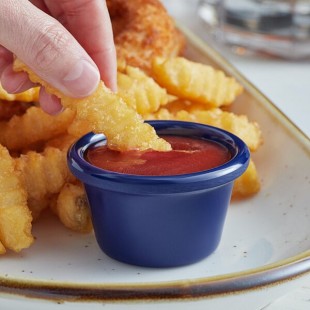 Acopa 1.5 oz. Blue Smooth Melamine Ramekin - 12/Case Acopa 1.5 oz. Blue Smooth Melamine Ramekin - 12/Case