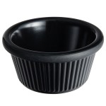 Acopa 2 oz. Black Fluted Melamine Ramekin - 12/Case Acopa 2 oz. Black Fluted Melamine Ramekin - 12/Case