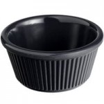 Acopa 2 oz. Black Fluted Melamine Ramekin - 12/Case Acopa 2 oz. Black Fluted Melamine Ramekin - 12/Case