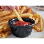 Acopa 2 oz. Black Fluted Melamine Ramekin - 12/Case Acopa 2 oz. Black Fluted Melamine Ramekin - 12/Case