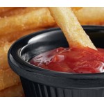 Acopa 2 oz. Black Fluted Melamine Ramekin - 12/Case Acopa 2 oz. Black Fluted Melamine Ramekin - 12/Case
