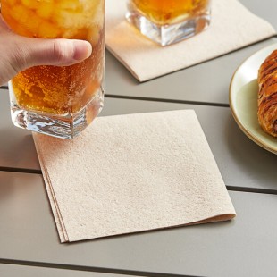 Choice Beige Customizable Linen-Feel 1/4 Fold Beverage Napkin 10 Choice Beige Customizable Linen-Feel 1/4 Fold Beverage Napkin 10