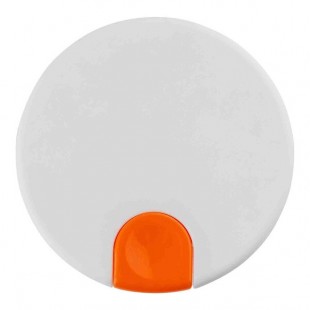 TableCraft 12670 White Plastic Lid with Orange / Decaf Thumb Press for 50 oz. Coffee Carafe