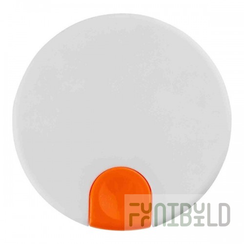 TableCraft 12670 White Plastic Lid with Orange / Decaf Thumb Press for 50 oz. Coffee Carafe