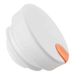 TableCraft 12670 White Plastic Lid with Orange / Decaf Thumb Press for 50 oz. Coffee Carafe