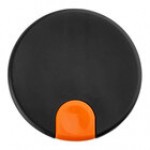 TableCraft 12670 White Plastic Lid with Orange / Decaf Thumb Press for 50 oz. Coffee Carafe