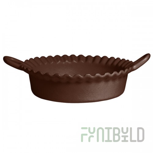 G.E.T. Enterprises CZ002MC Bugambilia 1.6 Qt. Classic Textured Finish Mocha Resin-Coated Aluminum Deep Mexican Cazuela