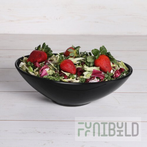 Elite Global Solutions M127 Moderne Black 2.25 qt. Large Oblong Bowl