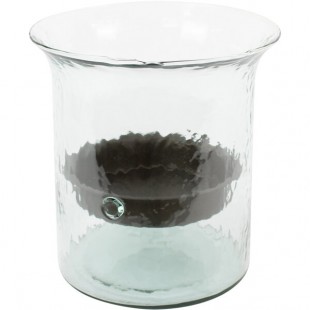 Kalalou Giant Glass Cylindrical Hurricane Candle Holder with Rustic Metal Insert Kalalou Giant Glass Cylindrical Hurricane Candle Holder with Rustic Metal Insert