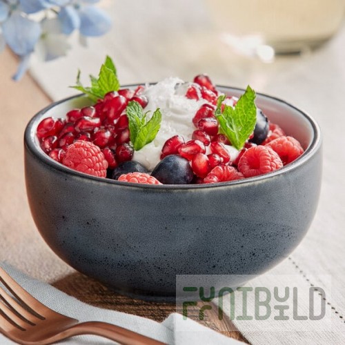 Acopa Embers 10 oz. Midnight Blue Matte Stoneware Bowl - 24/Case