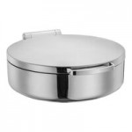 Eastern Tabletop 5-Star Series Jazz Smooth 6 Qt. 2/3 Size Square Stainless Steel Induction Chafer with Hinged Glass Lid 3874G Eastern Tabletop 5-Star Series Jazz Smooth 6 Qt. 2/3 Size Square Stainless Steel Induction Chafer with Hinged Glass Lid 3874G