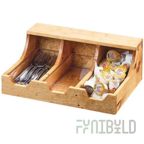 Cal-Mil 3613-3-99 Madera 3-Section Flatware / Condiment Organizer