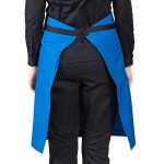 Uncommon Chef 3118 Blue Customizable 100% Cotton Canvas Mod Waist Apron with Black Webbing and 3 Pockets - 24