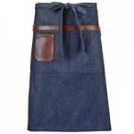 Mercer Culinary M63202DEN Metro Edge Stellar Indigo Cotton Denim Waist Apron with 2 Pockets - 15 3/4
