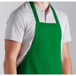 Choice Kelly Green Poly-Cotton Standard Bib Apron with 2 Pockets - 34