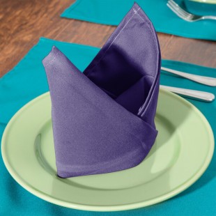 Intedge Purple 100% Polyester Cloth Napkins, 18